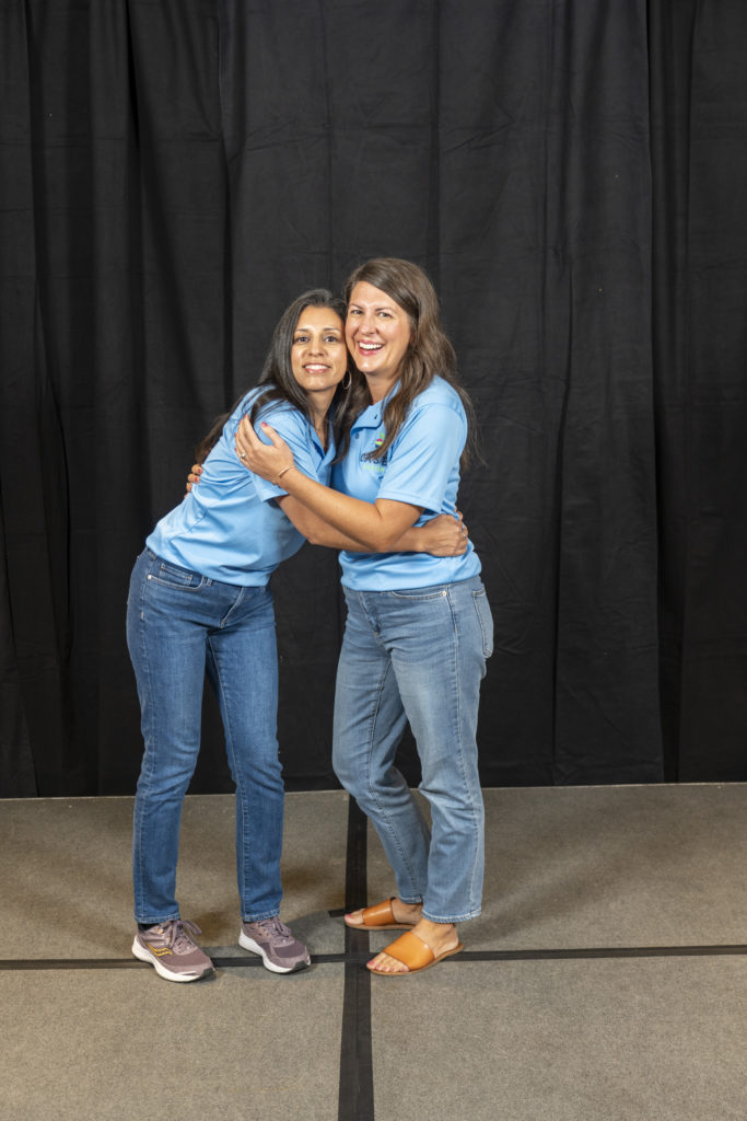 Julie and Angela giving their Big Idea Talk on BRIEF Health Lessons