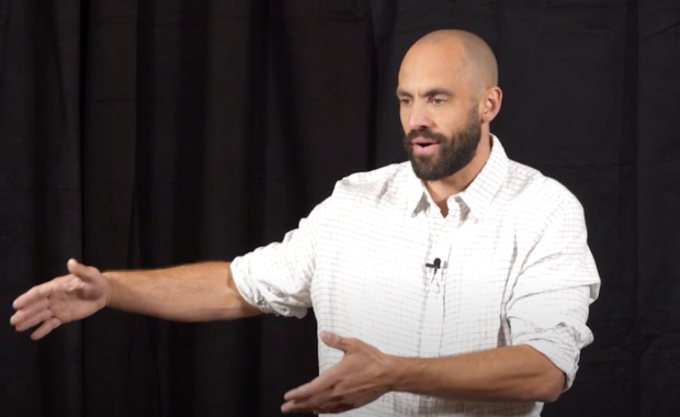 Justin Porter giving talk on From Suffering to Wellbeing