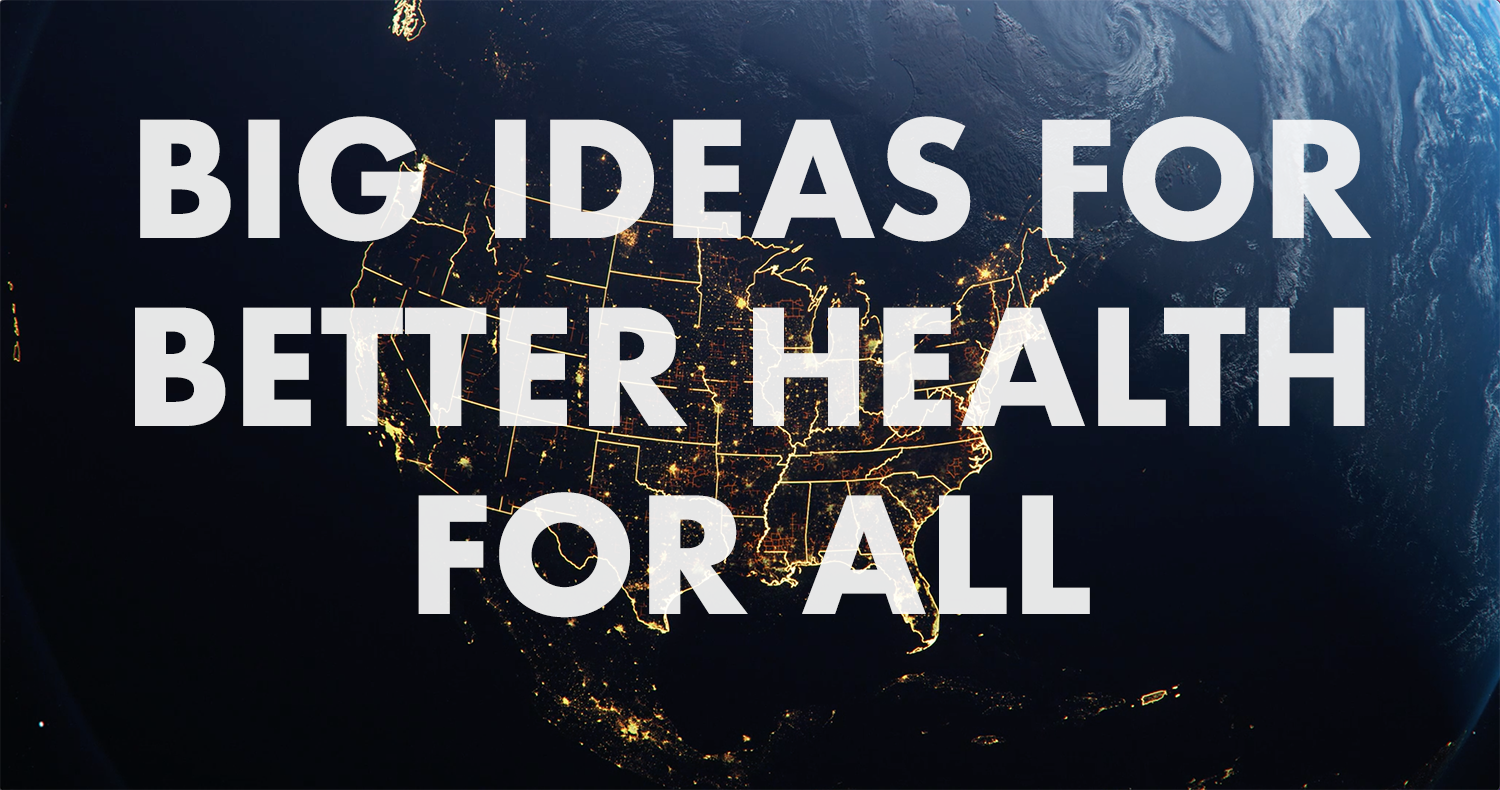 View of the U.S. from outer space with lights sparking and connecting across the states and territories: Big Ideas for Better Health for All